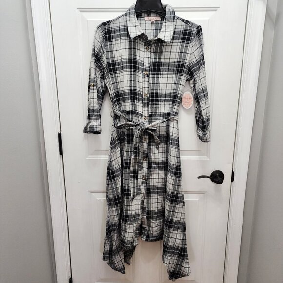 NWT Harlow & Rose Women's Plaid Casual Shirt Dress Size M - Picture 4 of 10